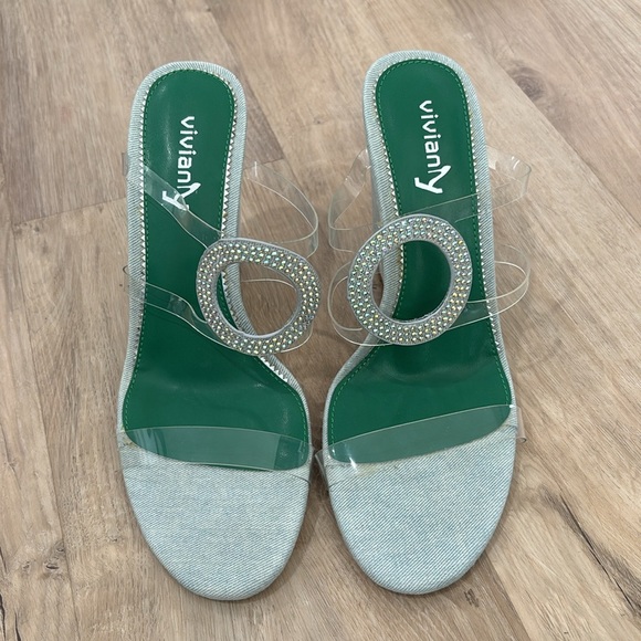 NEW Women’s Vivianly Denim Wedge Sandals - Picture 2 of 6